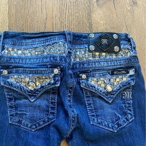 Miss Me girls jeans Rhinestones, bling sz 14 EUC STRAIGHT CUT